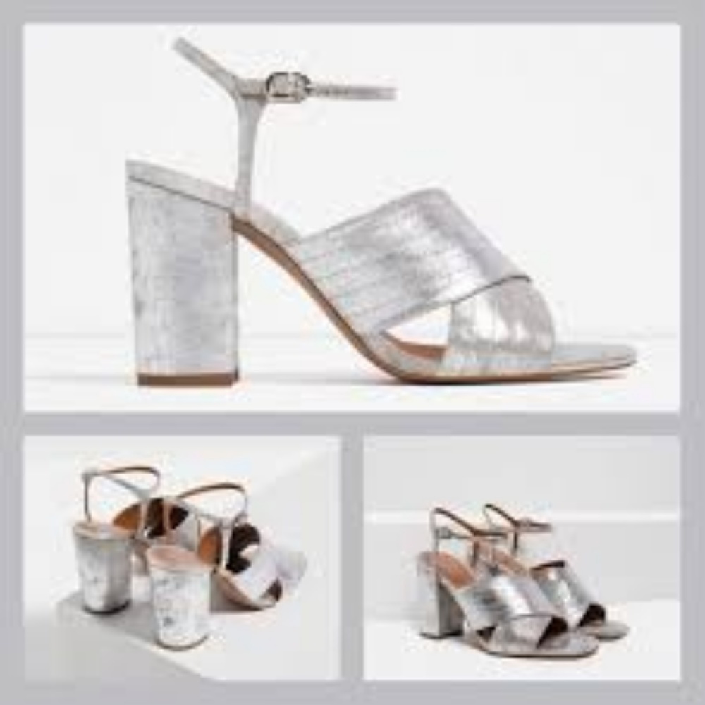 Zara Metallic Crossover Heels